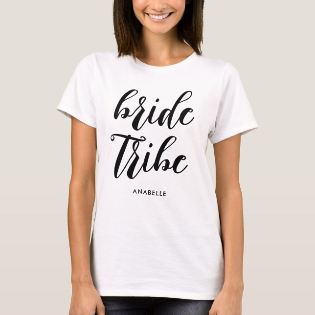 Bride Tribe Modern Minimalist Bachelorette Party T-Shirt (Front)
