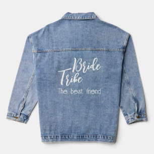 Bride Tribe Modern Script Wedding Denim Jacket