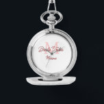Bride tribe monogram red bridal shower simple mini watch<br><div class="desc">beautiful design</div>