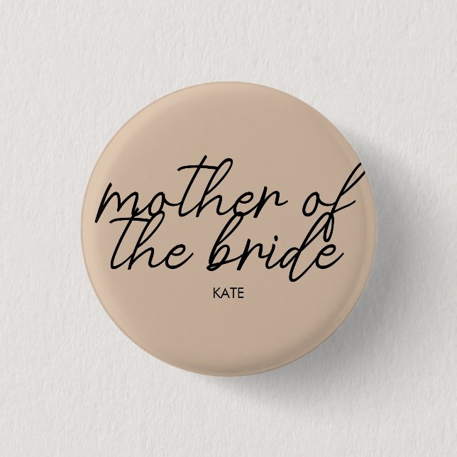 Bride Tribe | Mother of the Bride Modern Monogram 1 Inch Round Button (Front)