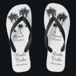 Bride Tribe Palm Tree Beach Lover Flip Flops<br><div class="desc">Hit the beach in style with these awesome Bride Tribe Palm Tree Beach Lover Flip Flops with sweet little palm trees to give you that tropical feel! Room to customize with your bridesmaid's names! Mix and match all of your favourite Beach Lover products from Up On the Mountain!</div>