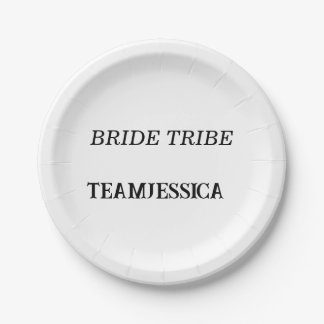 Bride Tribe Party Plates – Custom Hashtag or Name