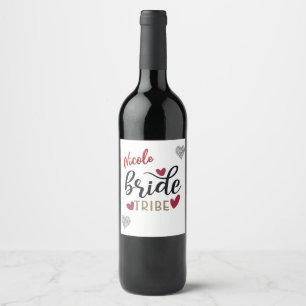 Bride Tribe Personalized Name Wine Label