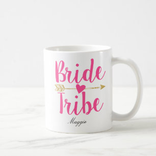 Bride Tribe Personalized Pink Wedding Coffee Mug
