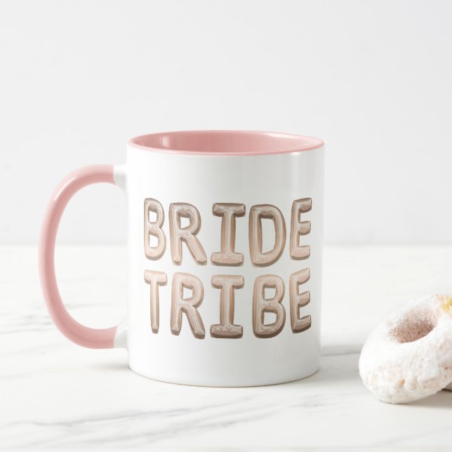 Bride Tribe Rose Gold Bachelorette Bridal Party Mug (With Donut)