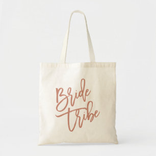 Bride Tribe Rose Gold Script Tote Bag