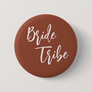 Bride Tribe Terracotta Burnt Orange Wedding 2 Inch Round Button