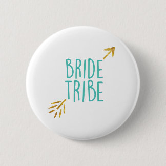 {Bride Tribe} Turquoise & Gold 2 Inch Round Button