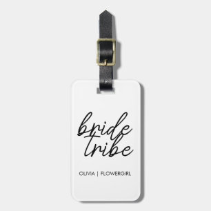 Bride Tribe   Wedding Flower Girl Modern Luggage Tag