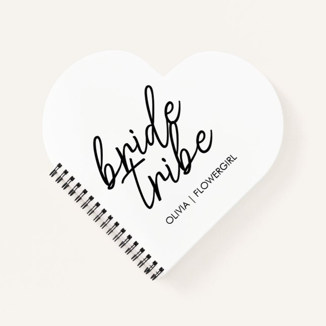 Bride Tribe | Wedding Flower Girl Modern Notebook (Front)