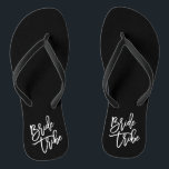 Bride Tribe White Script Flip Flops<br><div class="desc"></div>