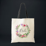 Bride. Tropical pink flowers. Destination wedding Tote Bag<br><div class="desc">Tropical wedding tote bag "Bride" with pink flowers. Contact me,  please,  if you need additional items.</div>