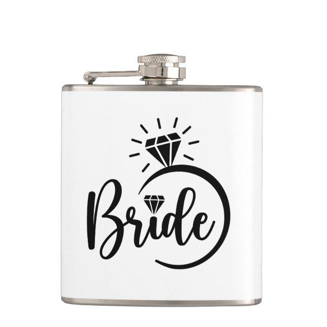 Bride Vinyl Wrapped Flask (Front)