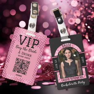 Bride VIP QR Code Badge Buy Bride a Drink