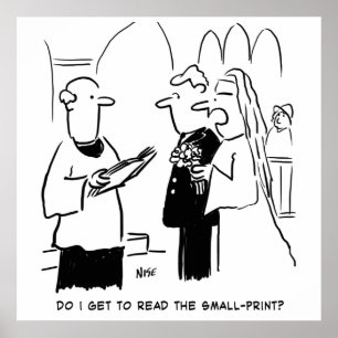 Bride Wants to Check Small Print Cartoon