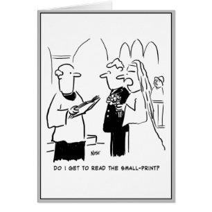 Bride Wants to Check Small Print Cartoon