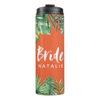 Bride watercolor tropical leaf bachelorette