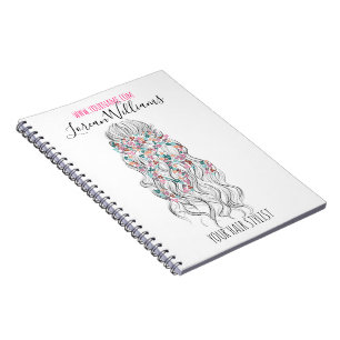 Bride Wavy hair floral wreath Hairstyling branding Notebook