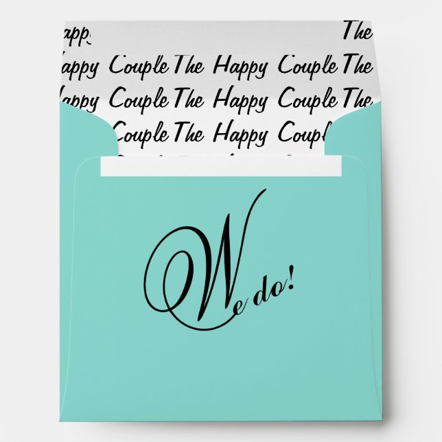 BRIDE We Do! The Happy Couple Bridal Shower Party Envelopes (Back (Bottom))