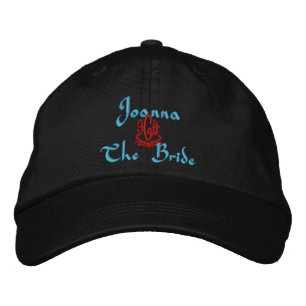 Bride Wedding Black Embroidered Hat