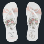 Bride Wedding Custom Flip Flops<br><div class="desc">Wedding Flip Flops for the pretty bride! Personalize and add your custom names and the wedding date.</div>