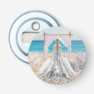 Bride Wedding Day Beach Wedding Fancy Gown Bridal Bottle Opener