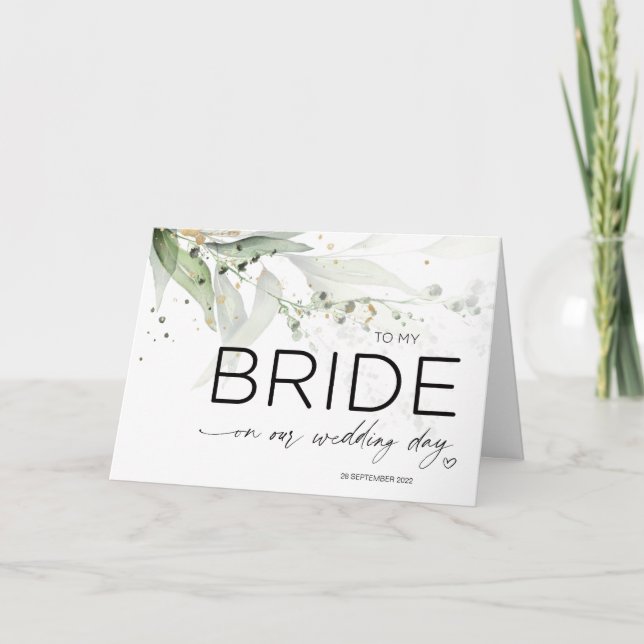 Bride Wedding Day Gift From Groom Future Wife Card (Front)