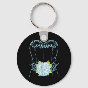 Bride Wedding Dress Bachelorette Groom Party Brida Keychain