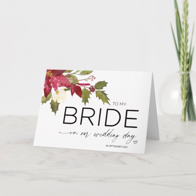 Bride Wedding Gift From Groom Christmas Wedding Card (Front)