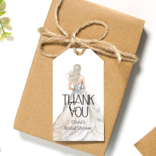 Bride Wedding Gown Bridal Shower Thank You Gift Tags