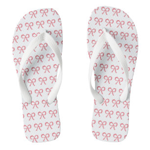 Bride Wedding Honeymoon Pink Bow Flip Flops