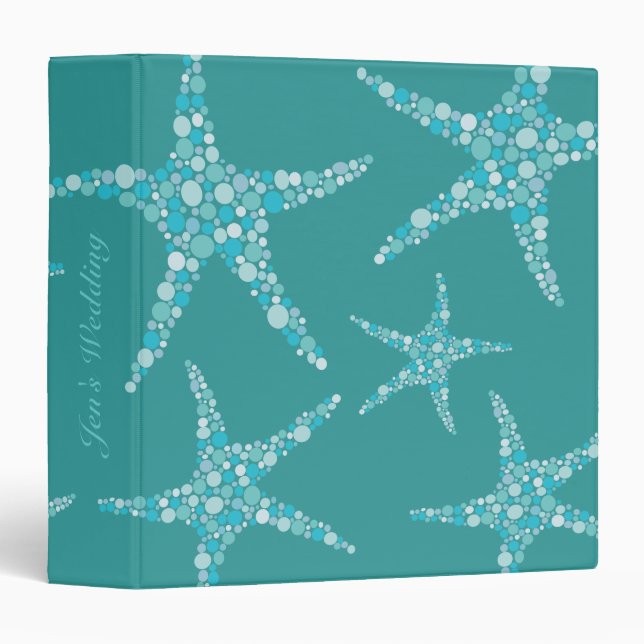 Bride Wedding Planner Aqua Starfish Binder (Front/Spine)