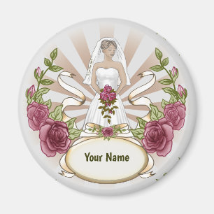 Bride Wedding Roses  Magnet