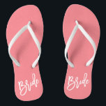 Bride White Script Flip Flops<br><div class="desc"></div>