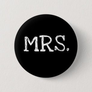 Bride White Text Mrs. 2 Inch Round Button