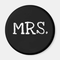 Bride White Text Mrs.