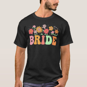 Bride Wildflower Floral Bridal Party Wedding Bache T-Shirt