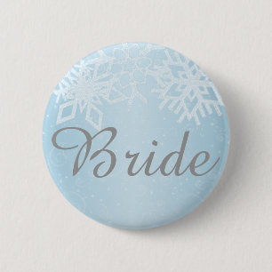 Bride Winter Snowflakes 2 Inch Round Button