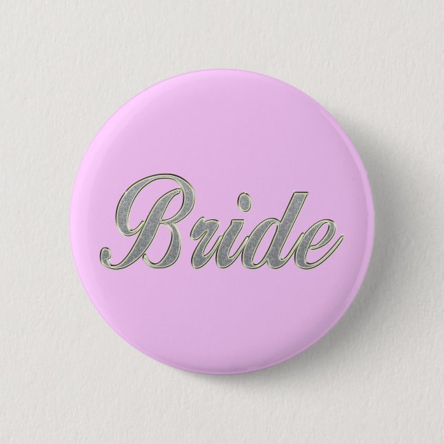 Bride with bling 2 inch round button (Front)
