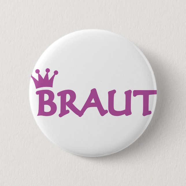 bride with crown icon 2 inch round button (Front)
