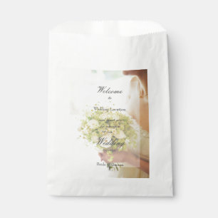Bride with Flower Bouquet editable wedding Favour Bag