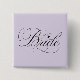 Bride with heart 2 inch square button