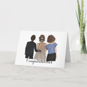 Bride with Parents Congratulations Card