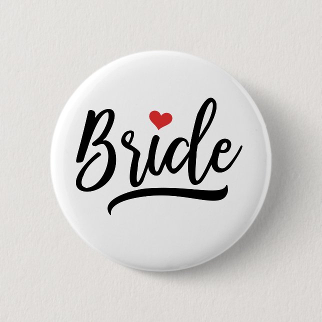 Bride With Red Heart 2 Inch Round Button (Front)