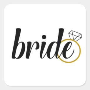 Bride with Ring Square Sticker