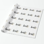 Bride with Ring Wrapping Paper<br><div class="desc">A perfect gift for the bride,  with a ring to add the bling! Great for a Bridal Shower or Engagement Party gift,  or just as an item to help the wedding planning process!</div>