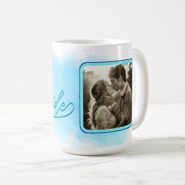 Bride Wording Photo Template Paint Splotch Coffee Mug (Front Right)