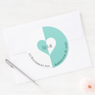 BRIDE You & Me Suite Return Address Envelope Classic Round Sticker