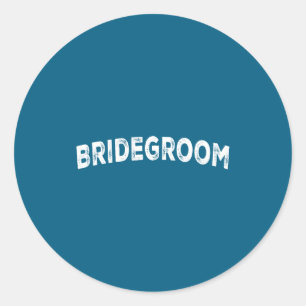 Bridegroom classic round sticker