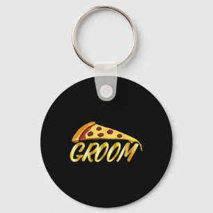 Bridegroom Funny Groom Pizza Lover Groomsmen Weddi Keychain